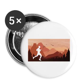 Trail Run Ultra Running Trekking en montagne Course à pied - Lot de 5 petits badges (25 mm) - blanc - Devant