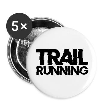 Trail Run Ultra Trail Running Montagne Trekking Course à pied - Lot de 5 petits badges (25 mm) - blanc - Devant