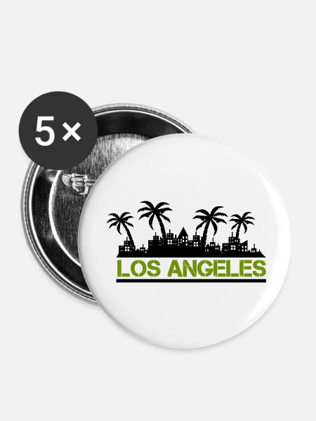 los angeles - Buttons klein 25 mm (5er Pack) - Weiß