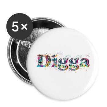 Digga - Grafitti - Lot de 5 petits badges (25 mm) - blanc - Devant
