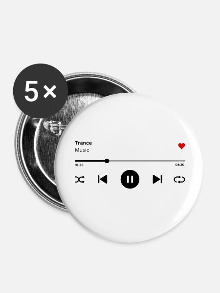 Trance - Buttons klein 25 mm (5er Pack) - Weiß