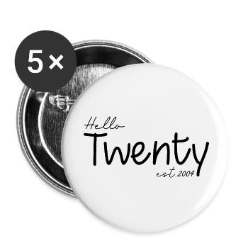 Célébrez le 20e anniversaire - Hello Twenty est 2004 - Lot de 5 petits badges (25 mm) - blanc - Devant