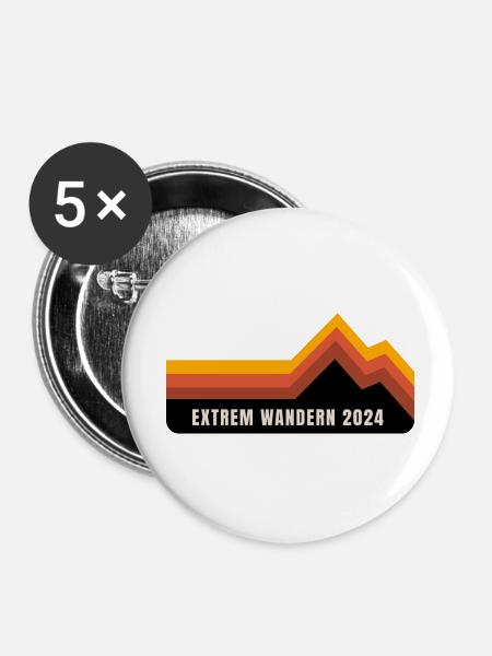 Extrem Wandern 2024 - Buttons klein 25 mm (5er Pack) - Weiß