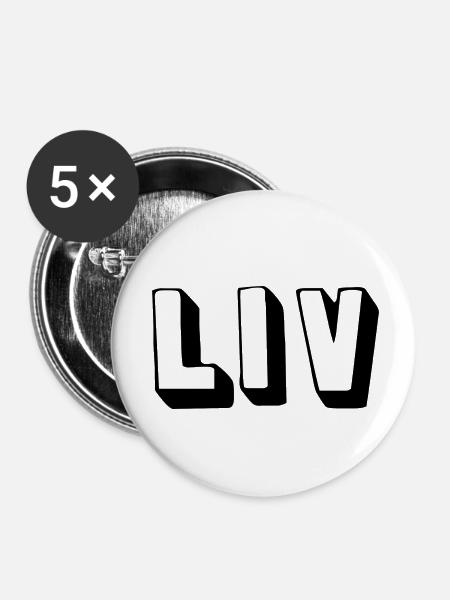Name - Liv - Buttons klein 25 mm (5er Pack) - Weiß