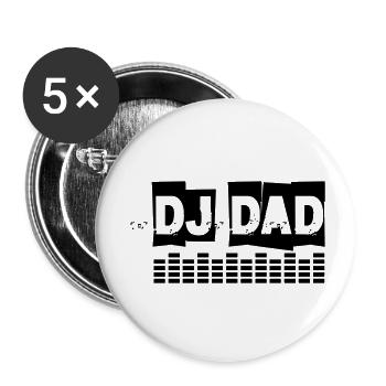 DJ DAD Égaliseur de platine vinyle - Lot de 5 petits badges (25 mm) - blanc - Devant
