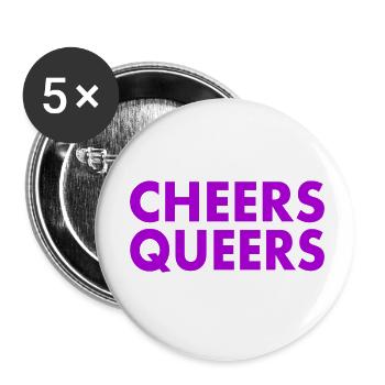 Cheers queers - Buttons klein 25 mm (5er Pack) - Weiß - Vorne