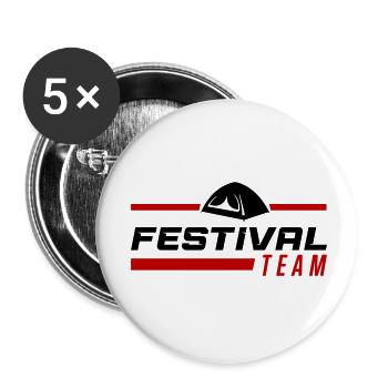festival team - Buttons klein 25 mm (5er Pack) - Weiß - Vorne