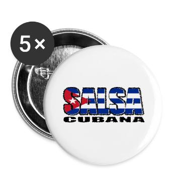 Salsa cubana - Lot de 5 petits badges (25 mm) - blanc - Devant