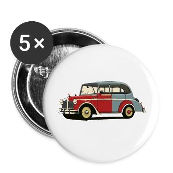 Altes Auto - Buttons klein 25 mm (5er Pack) - Weiß - Vorne