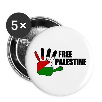Free palestine - Buttons small 1''/25 mm (5-pack) - white - Front