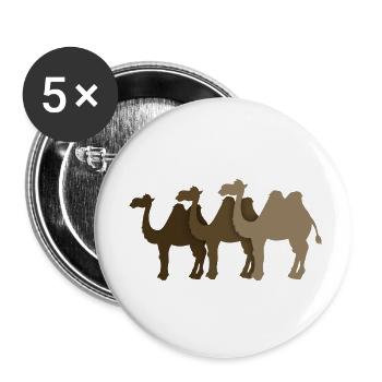 Chameaux - Lot de 5 petits badges (25 mm) - blanc - Devant