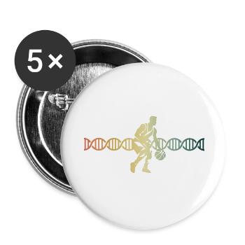 Basketball DNS DNA Streetball | - Buttons klein 25 mm (5er Pack) - Weiß - Vorne