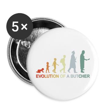 Vintage Metzger Evolution - Buttons klein 25 mm (5er Pack) - Weiß - Vorne