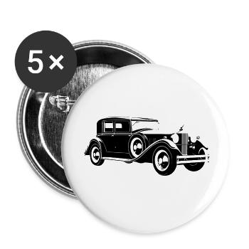 Oldtimer Auto Youngtimer Schrauber Werkstatt Tuner - Buttons klein 25 mm (5er Pack) - Weiß - Vorne