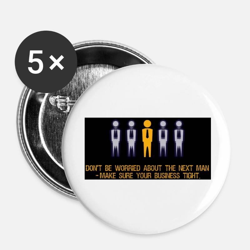 Don‘t worry, just hustle - Buttons klein 25 mm (5er Pack) - Weiß