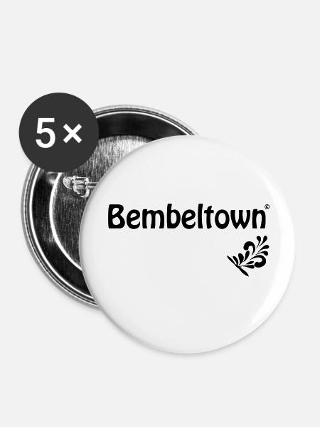 Bembel Design #FrankfurterOriginal #069 - Buttons klein 25 mm (5er Pack) - Weiß