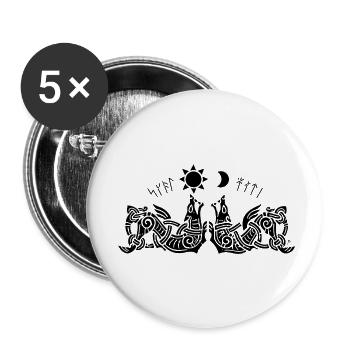 Odin Geri and Freki 4 - Buttons small 1''/25 mm (5-pack) - white - Front