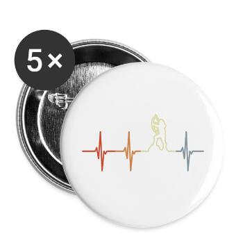 Bogensportler Mädchen EKG Linie - Buttons klein 25 mm (5er Pack) - Weiß - Vorne
