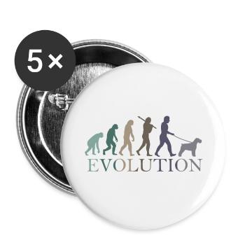 DIE EVOLUTION DES SCHNAUZERS - Buttons klein 25 mm (5er Pack) - Weiß - Vorne