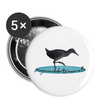 Water Rail Rail - Buttons small 1''/25 mm (5-pack) - white - Front