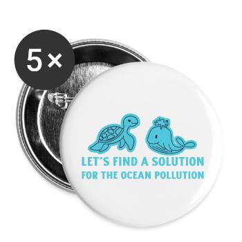 Marine Conservation - Buttons small 1''/25 mm (5-pack) - white - Front