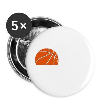 Basketball - Buttons klein 25 mm (5er Pack) - Weiß - Vorne