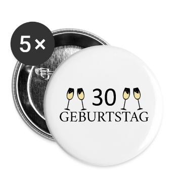 30th Birthday 30 Years - Buttons small 1''/25 mm (5-pack) - white - Front
