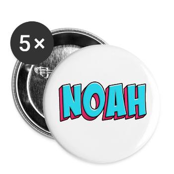 Name Motif: Noah - Buttons small 1''/25 mm (5-pack) - white - Front