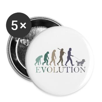 EVOLUTION PUDEL - Buttons klein 25 mm (5er Pack) - Weiß - Vorne