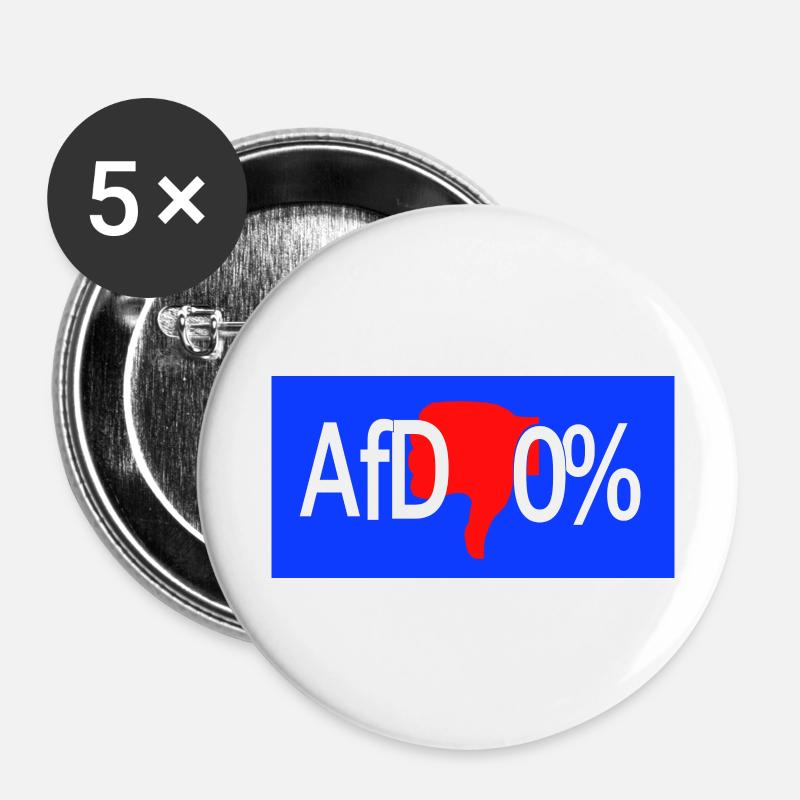 AFD 0% - Buttons klein 25 mm (5er Pack) - Weiß