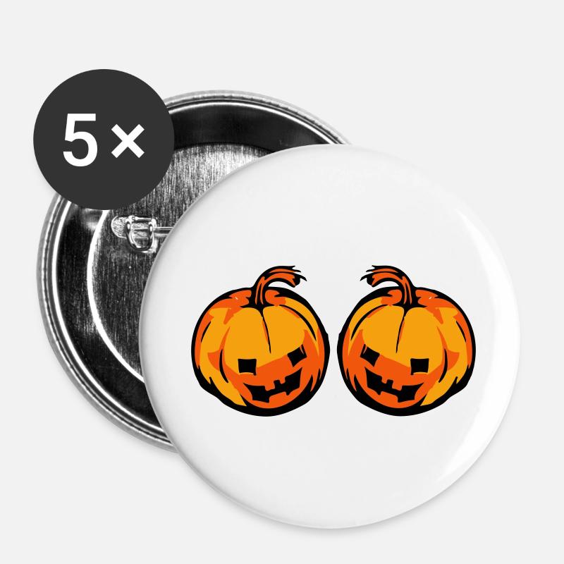 Zucca 2 - Confezione da 5 spille piccole (25 mm) - bianco