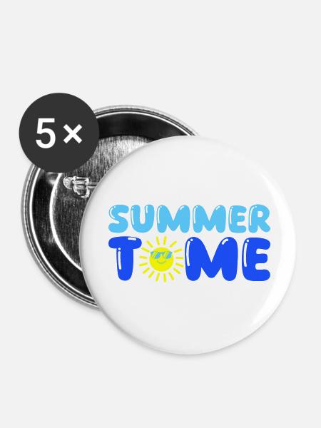 summer time - Buttons klein 25 mm (5er Pack) - Weiß