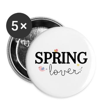 Amoureux du printemps - Lot de 5 petits badges (25 mm) - blanc - Devant
