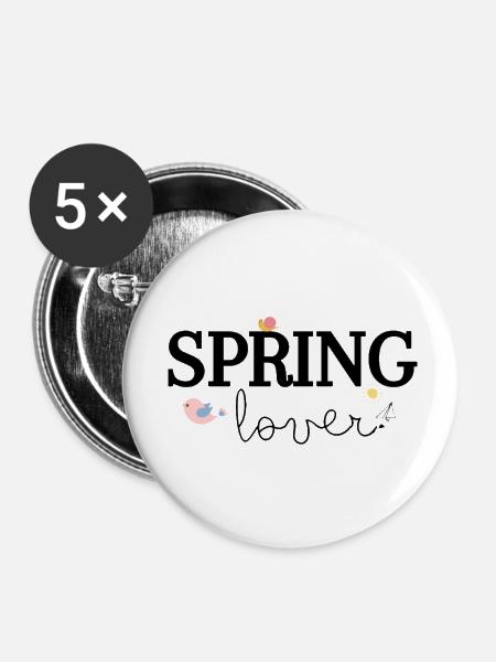 Spring Lover - Buttons klein 25 mm (5er Pack) - Weiß