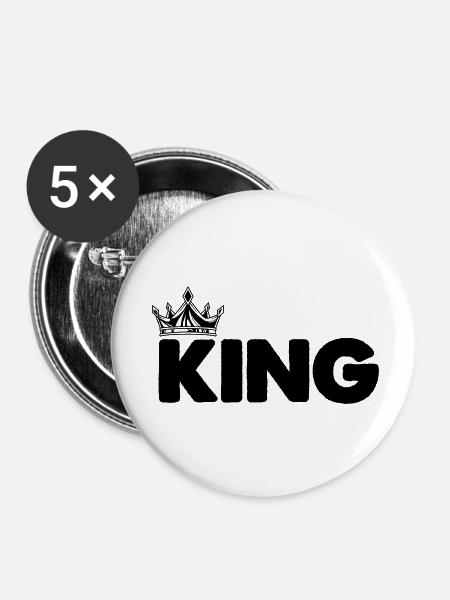 king - Buttons klein 25 mm (5er Pack) - Weiß