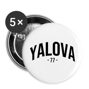 Yalova 77 Turquie Turquie Cadeau Vacances Yalovali - Lot de 5 petits badges (25 mm) - blanc - Devant