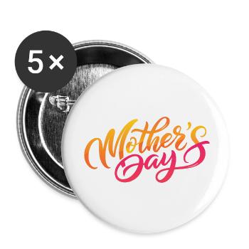 FÊTE DES MÈRES - Lot de 5 petits badges (25 mm) - blanc - Devant
