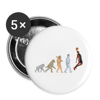 Evolution Joueur de Basket-ball Grunge - Lot de 5 petits badges (25 mm) - blanc - Devant