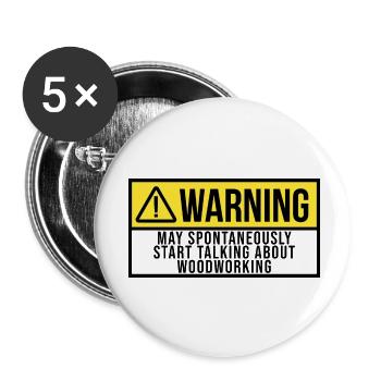 Menuisier - Lot de 5 petits badges (25 mm) - blanc - Devant
