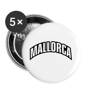 Mallorca Schrift - Buttons klein 25 mm (5er Pack) - Weiß - Vorne
