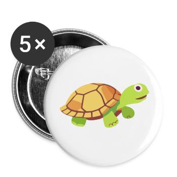 Schildkröte klein süß baby - Buttons klein 25 mm (5er Pack) - Weiß - Vorne