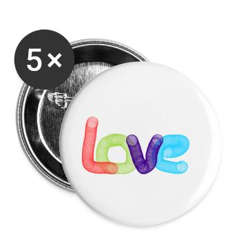 Aimer le design - Lot de 5 petits badges (25 mm) - blanc - Devant