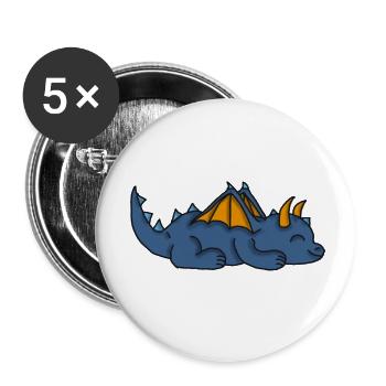 Mignon Dragon Décontracté Aroace - Lot de 5 petits badges (25 mm) - blanc - Devant