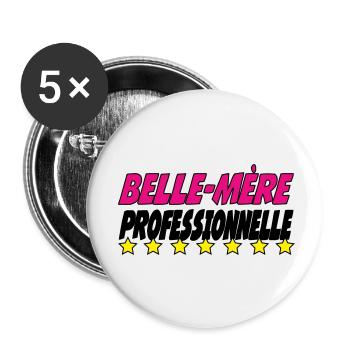 PROFESSIONELL Schwiegermutter - Buttons klein 25 mm (5er Pack) - Weiß - Vorne