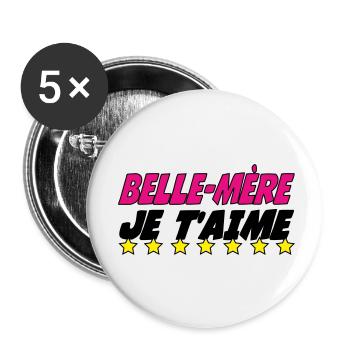 Stiefmutter, ich liebe dich - Buttons klein 25 mm (5er Pack) - Weiß - Vorne