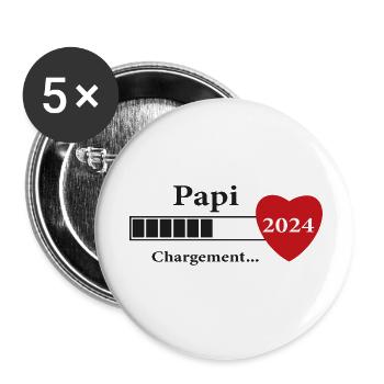 Opa - zukünftiger Opa Loading - Buttons klein 25 mm (5er Pack) - Weiß - Vorne