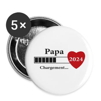 Dad - Daddy-to-be Loading - Buttons small 1''/25 mm (5-pack) - white - Front