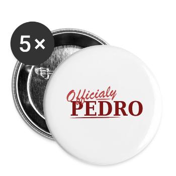 Officiellement, Pedro - Lot de 5 petits badges (25 mm) - blanc - Devant