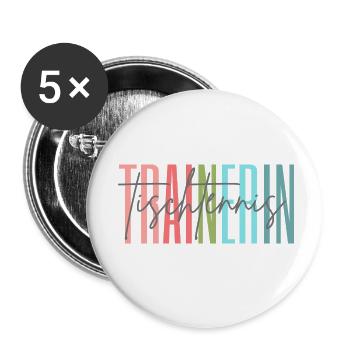 Trainerin Tischtennis Tischtennistrainerin - Buttons klein 25 mm (5er Pack) - Weiß - Vorne