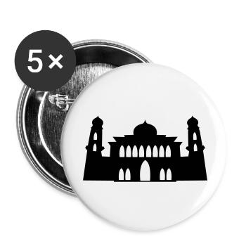 mosque silhouette - Buttons small 1''/25 mm (5-pack) - white - Front